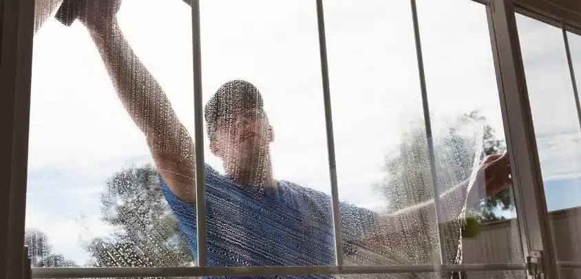 cleaning windows outside