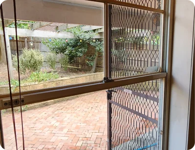 clean window glass and protective bars